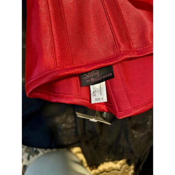 Shirley of Hollywood Red Satin Lace-Up Corset - Picture 5 of 8
